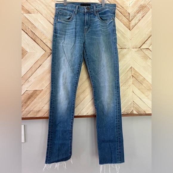 J Brand Straight Leg Raw Hem Jeans Size 32 - Picture 1 of 5